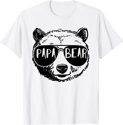Mens Papa Bear Face Sunglasses Grandpa Granddad Father's Day T-Shirt