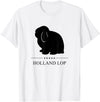 Holland Lop Rabbit Black Silhouette T-Shirt in White