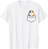 Funny Guinea Pig Lover Gifts Guinea Pig Owner Cute Pocket Guinea Pig T-Shirt - White