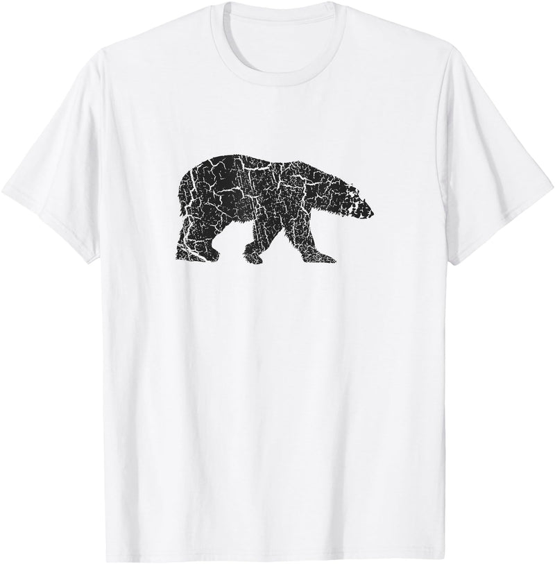 Vintage Polar Bear Merch and Gifts Polar Bear Distressed Print - Vintage Polar Bear T-Shirt - White