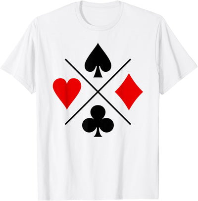 ALL SUITS PLAYING CARDS POKER FUN GAME TEES DIAMONDS SPADES HEARTS CLUBS PLAYING CARD SUITS POKER T-Shirt