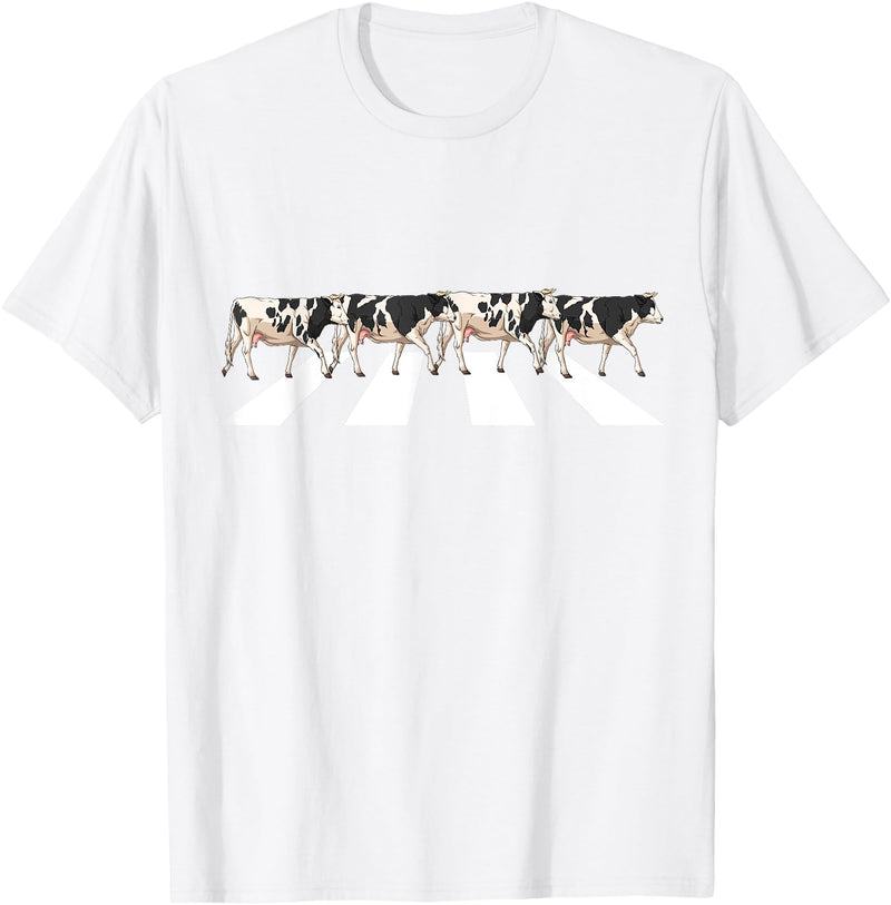 Funny Cow Shirt Women Men Girls Kids Boys Gifts Funny Crosswalk Cows Farming farm Cow Girl Boy Women Men Kid T-Shirt - White