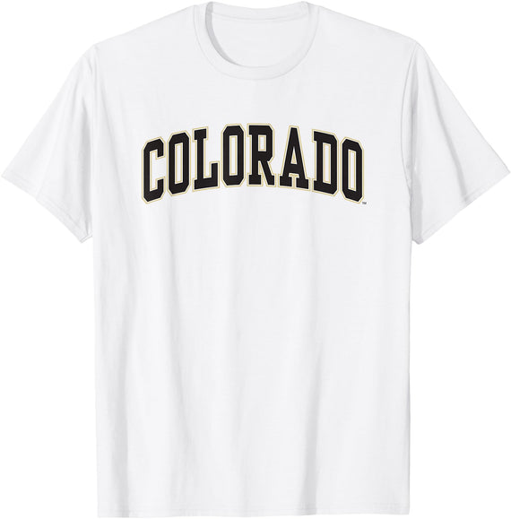 Elite Authentics Colorado Buffaloes Arching Officially Licensed T-Shirt - White