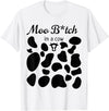 OscursBest Moo I'm a Cow Print Parody Costume Funny Graphic Not Spooky T-Shirt - White