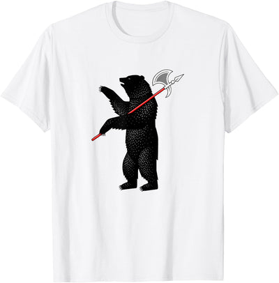 AWESOME AXE BEAR - Yaroslavl Russia Flag Halberd Bear T-Shirt