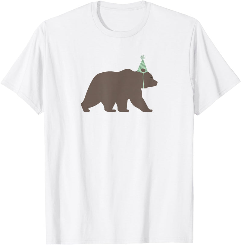 Birthday Animalz Bear Birthday T-Shirt, Kids Animal Birthday Shirt T-Shirt - White