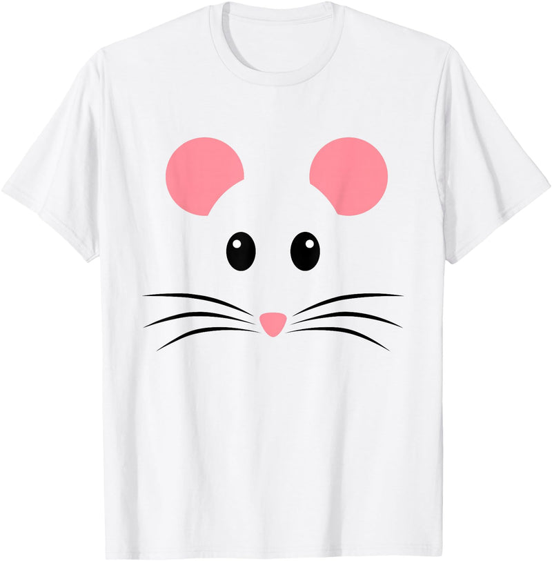 Halloween Rat Mouse T Rat Mouse Face Costume Funny Halloween T-Shirt - White