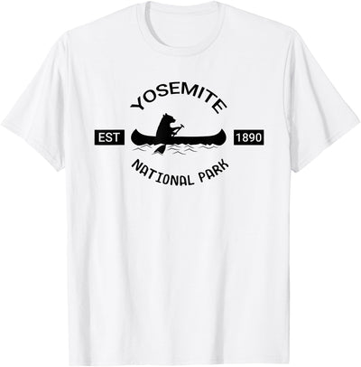 California Yosemite Bear Canoe Silhouette National Parks T-Shirt
