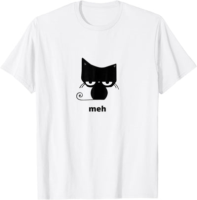 Meh Black Cat Funny T-Shirt