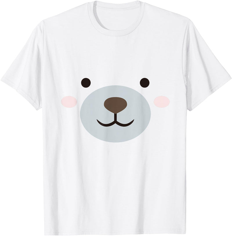 Stylish Lazy Halloween Costumes Polar Bear Face Halloween Costume Kids Toddler Baby 5T 4T T-Shirt - White