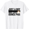 Guinea Pig Hideout Designs Just A Boy Who Loves Guinea Pigs Funny Guinea Pig T-Shirt - White