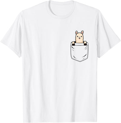 Llama Lover Designs by T&T Llama Lovers Cute Funny Llama in Pocket T-Shirt