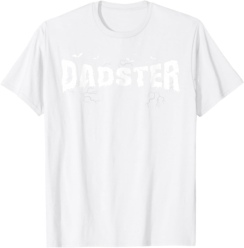 Dadster Matching Family Mom Dad Halloween Party Retro Vintage Dadster Couple Matching Family Mom Halloween T-Shirt - White