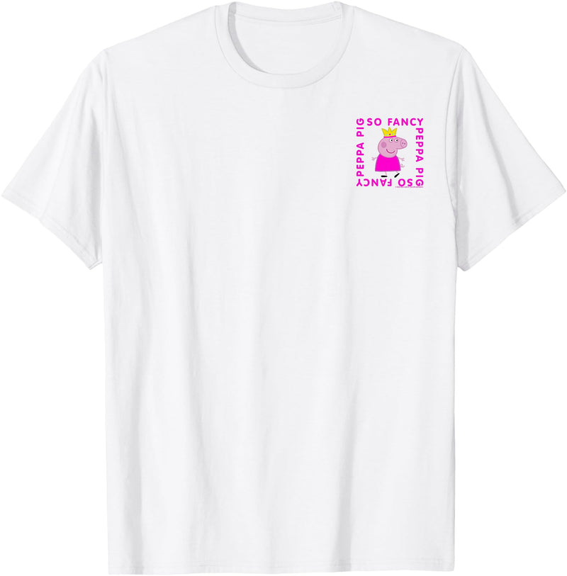 Peppa Pig So Fancy Box Up Left Chest T-Shirt - White