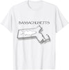 BIGHOOK Bassachusetts Fishing Striped Bass Surf Fishing Funny Shirt - White