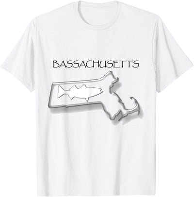 BIGHOOK Bassachusetts Fishing Striped Bass Surf Fishing Funny Shirt
