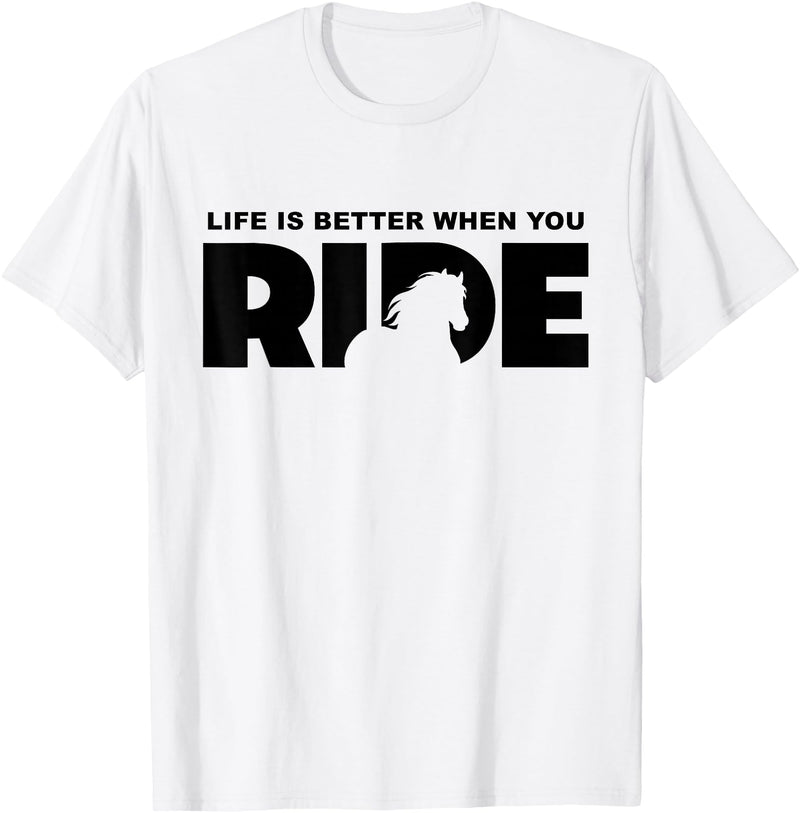 BASBO Horse Riding T-Shirt - Straight - White