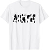 funny saying Gifts for Family Members and more Auntie Cow Print Cow Pattern T-Shirt, Black - White