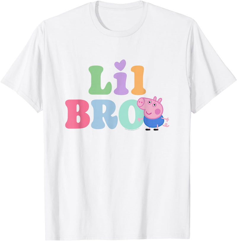 Peppa Pig 20th Anniversary Lil Bro Colorful Logo T-Shirt - White