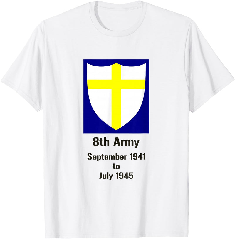 Bear Cave Designs British 8th Army, WW2, Desert Rats T-Shirt - White