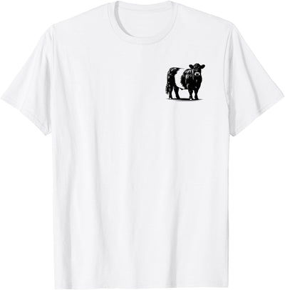 Women Dad Mom Cow Farmer Breeder Monochromatic Belted T-Shirt