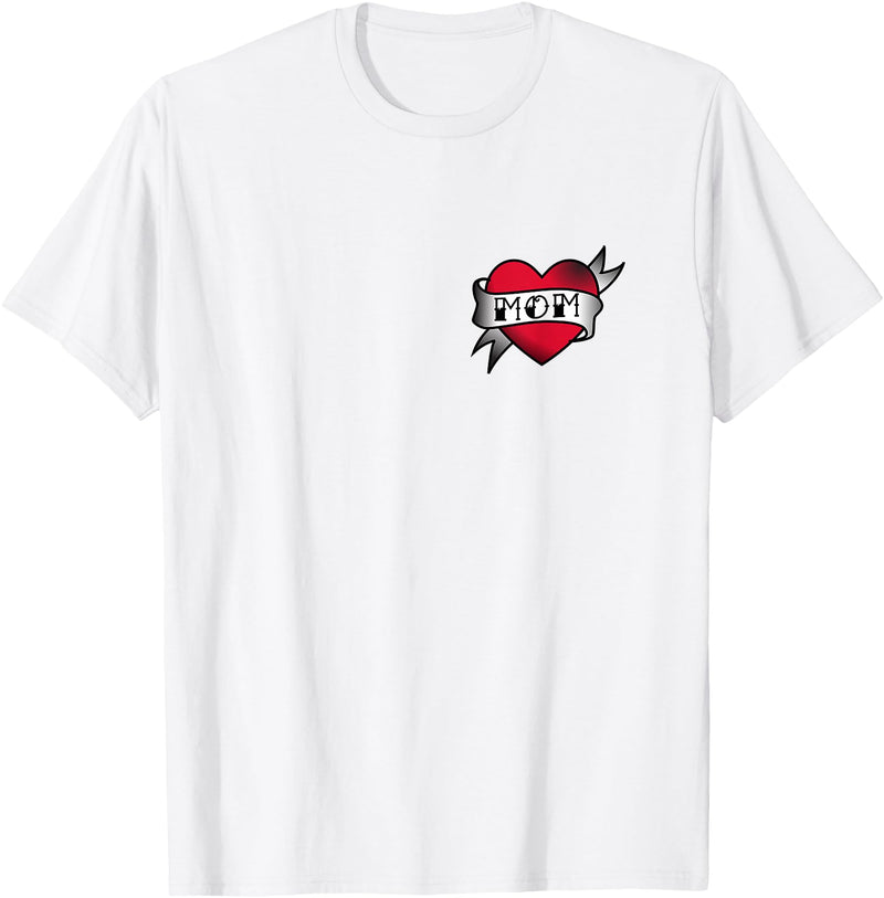 Mama Bear Tee Shirts Mom Heart Tattoo T-Shirt T-Shirt - White