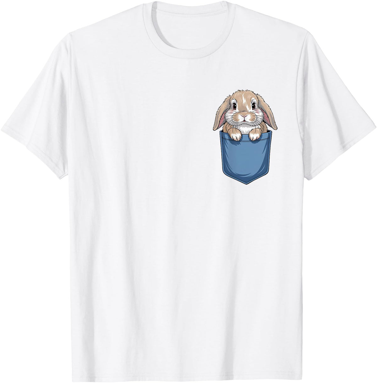 Cute Pocket Rabbit Lovers Bunny Mom T-Shirt in White