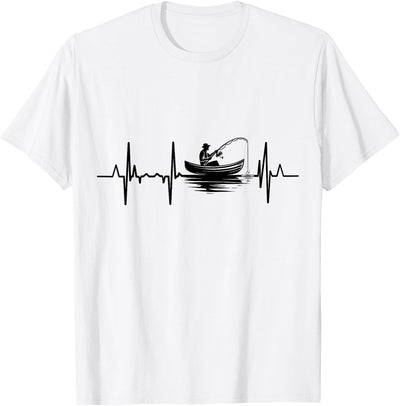Fishing Pulse Line Angler Heartbeat T-Shirt