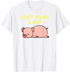 Cute Animal Pyjama Sleep Bed Outfits Funny Sleeping Pig Pajama Design for Bedtime T-Shirt - White