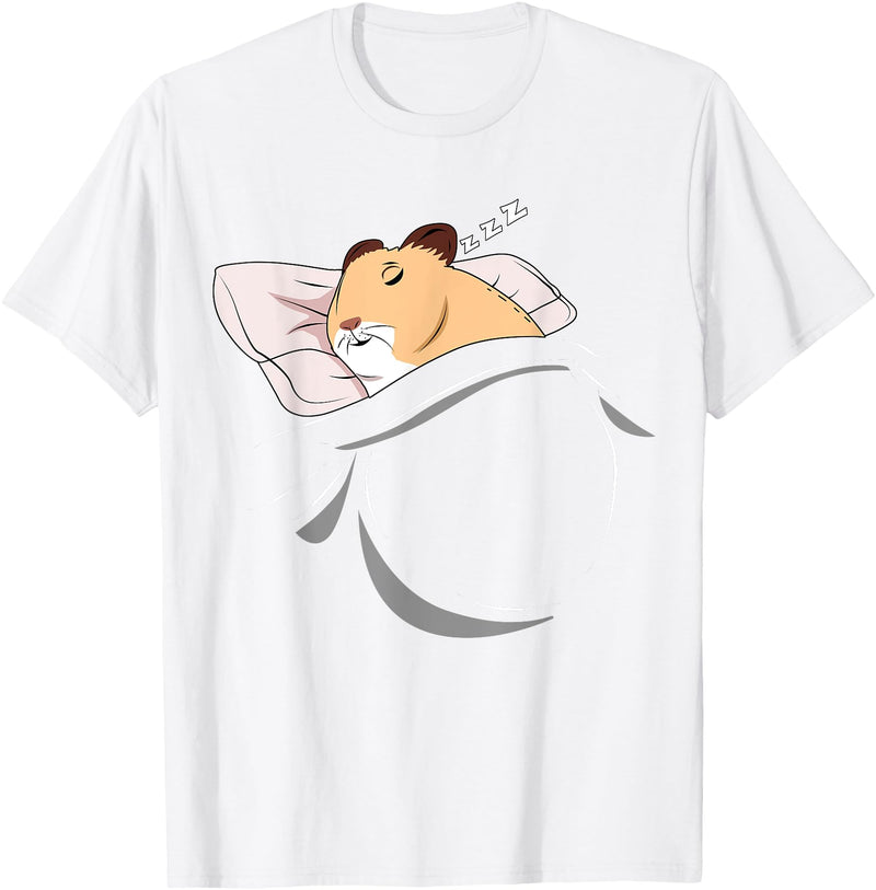 Hamster Sleeping Hammy Pajamas Nap PJs Outfit Gift Hamster T-Shirt - White