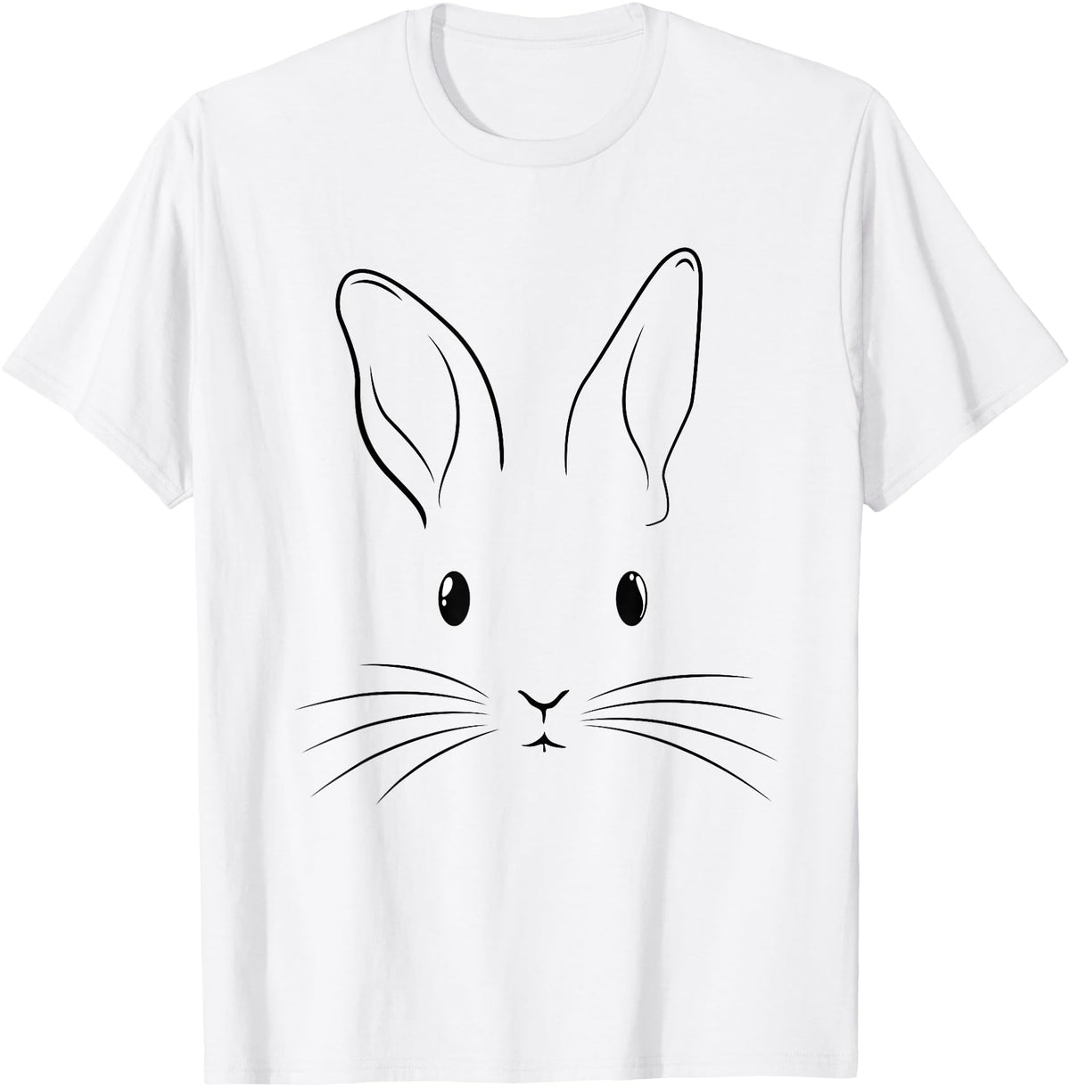Easter Bunny Costume Rabbit Face T-Shirt in White