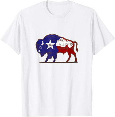 Cow Rt on Texas Usa Buffalo T-Shirt