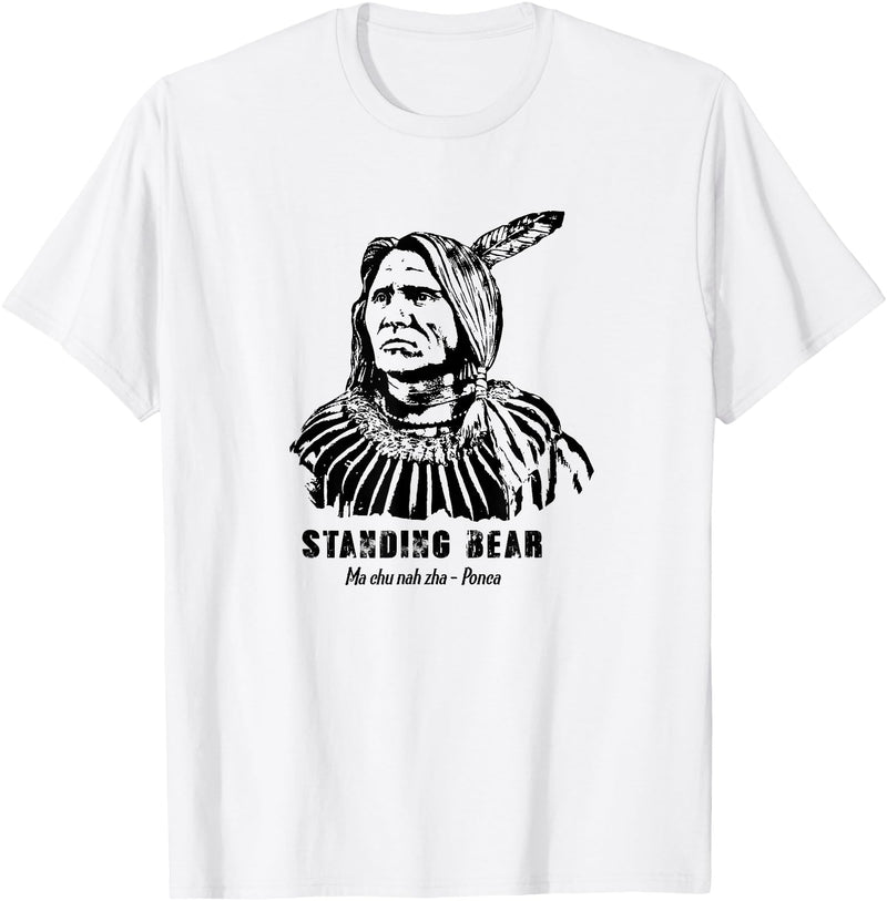Nebraska Statue Oklahoma Court Standing Bear Ponca Tribe T-Shirt - White