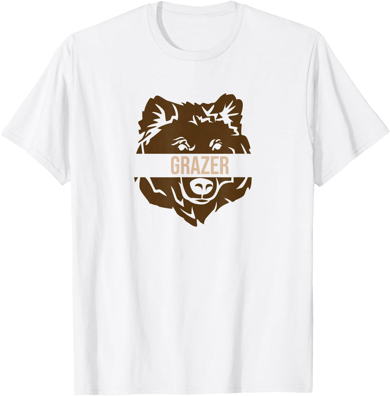 Brown Bear Lovers and Fat Grizzy Fans 2023 Grazer Bear design fat brown grizzly fan beartober week 2023 T-Shirt - White