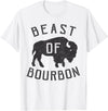 Drinking Fun designs - Big Ray Designs Beast of Bourbon Drinking Whiskey Design Bison Buffalo Party T-Shirt - White