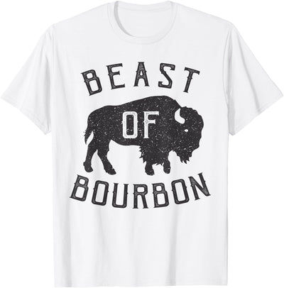 Beast of Bourbon Drinking Whiskey Design Bison Buffalo Party Fun T-Shirt