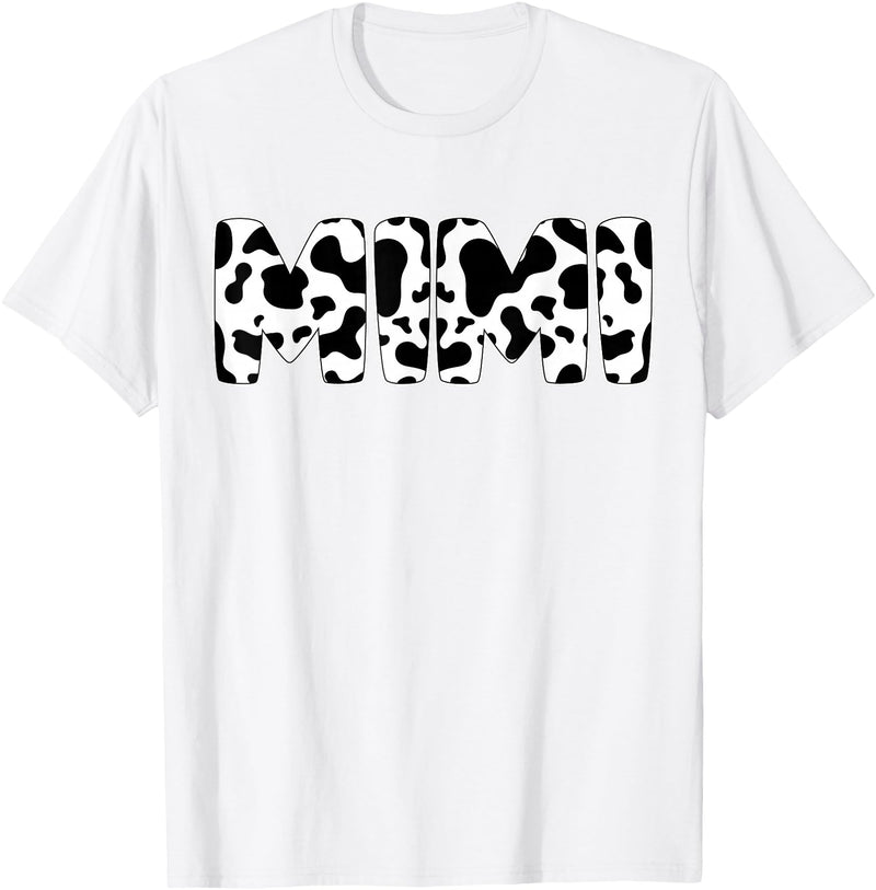 Family Matching Gifts Cow Mimi Cow Print Cow Pattern Mother's Day T-Shirt - White