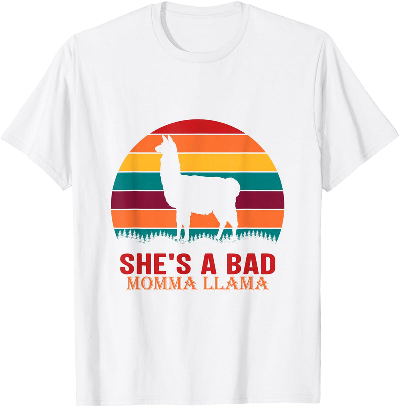 funny momma llama apparel for women & bride mom hot mamma llama needs no drama mama lama mama llama T-Shirt - White