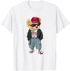 Punk Rocker Teddy Bear Rap Hip Hop Gift Men Women Punk Rocker Rapper Popster Punker Teddy Bear Rap Hip Hop T-Shirt - White