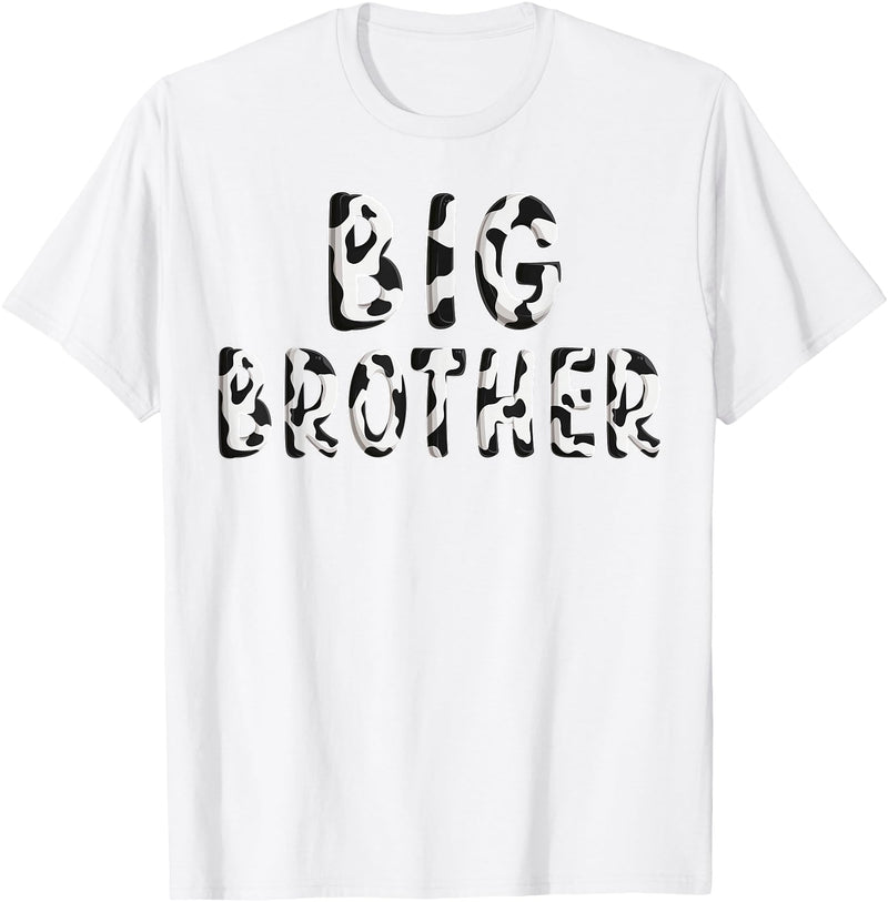 Cow Pattern Print Family Matching Birthday Shirts Cow Big Brother Birthday Family Matching Fathers Day Boy T-Shirt - White