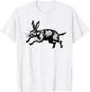 Jackrabbit Bunny Rabbit Hare Minimalist Animal Drawing T-Shirt in White
