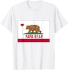 Papa Bear California Flag T-Shirt Papa Dad Bear California Flag T-Shirt - White