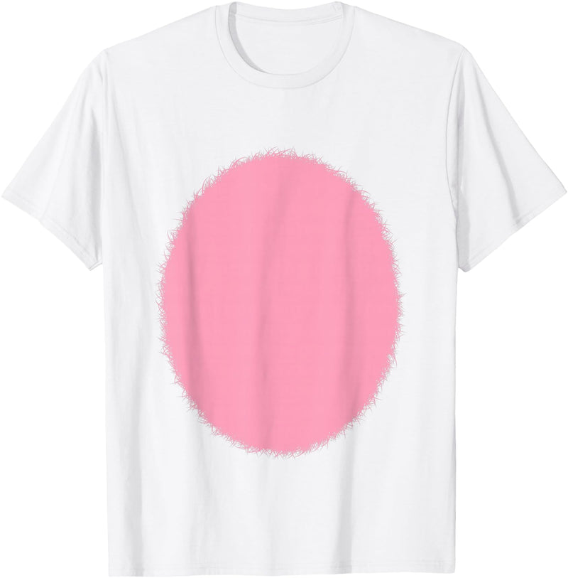White Easter Bunny Rabbit Pink Furry Tummy Belly Costume T-Shirt in As Pictured