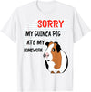 Funny Back to School Sorry My Guinea Pig Ate My Homework School Funny Guinea Pig T-Shirt - White