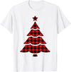 Christmas Buffalo Plaid Tree Tee Christmas Red & Black Buffalo Plaid Tree T-Shirt - White