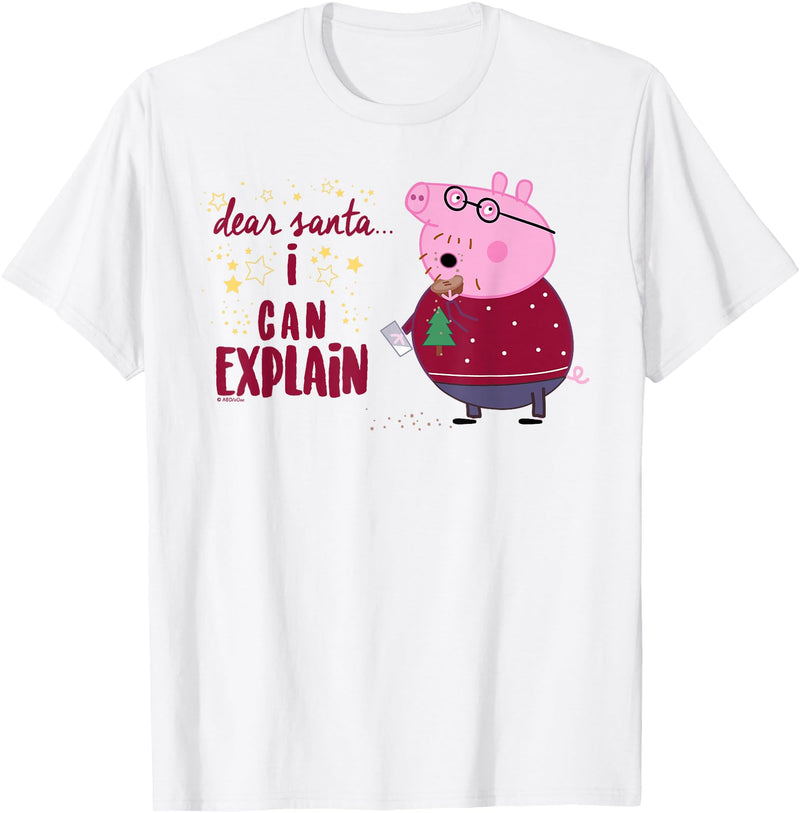 Peppa Pig - Daddy Pig Dear Santa T-Shirt - White