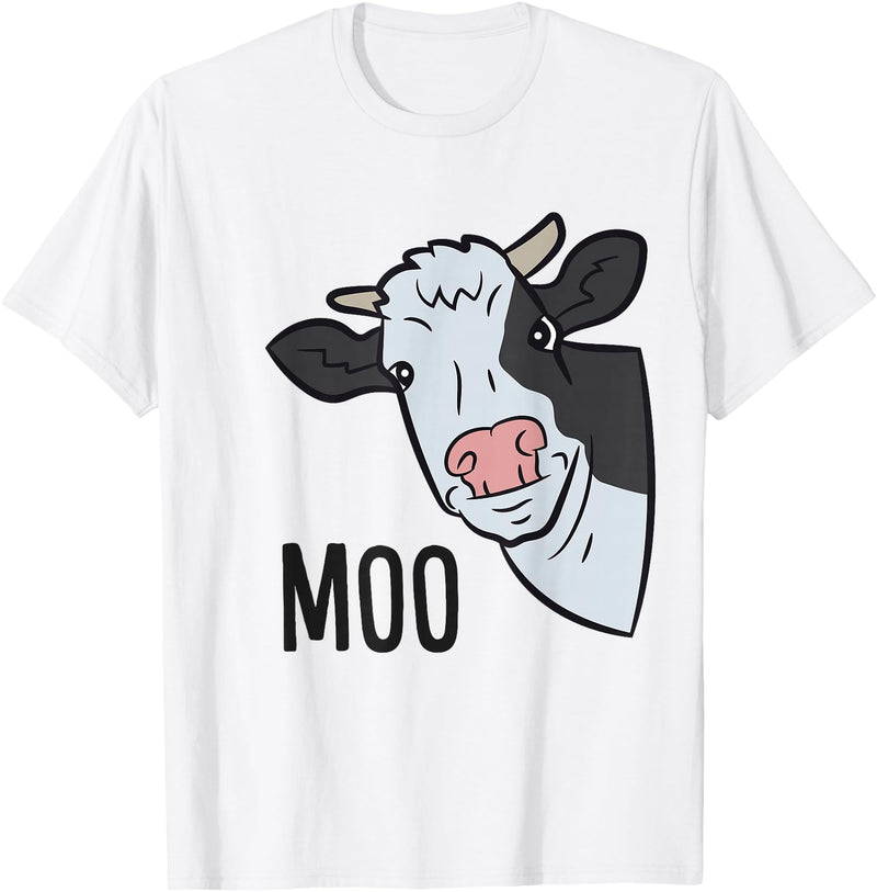 Cow Farm Animal Tees For Cow Lovers Cow Moo Farm Animal Funny Cow T-Shirt - White