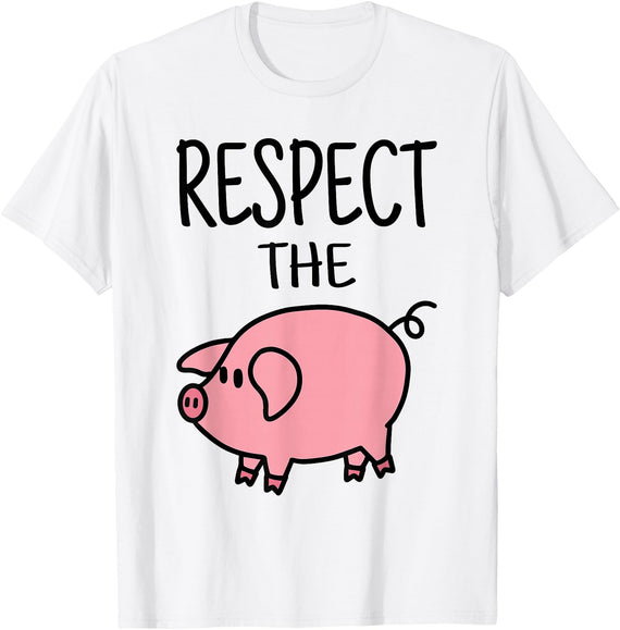 Pig Lover I Swine I Piggy I Children Pig Respect the Pig I Sweet Pig I Children T-Shirt - White
