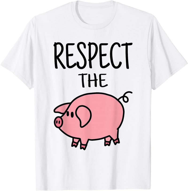Pig Lover I Swine I Piggy I Children Pig Respect the Pig I Sweet Pig I Children T-Shirt - White