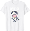 Moo Cow Funny Farmer Cow for Adults Kids Boys and Girls T-Shirt - White